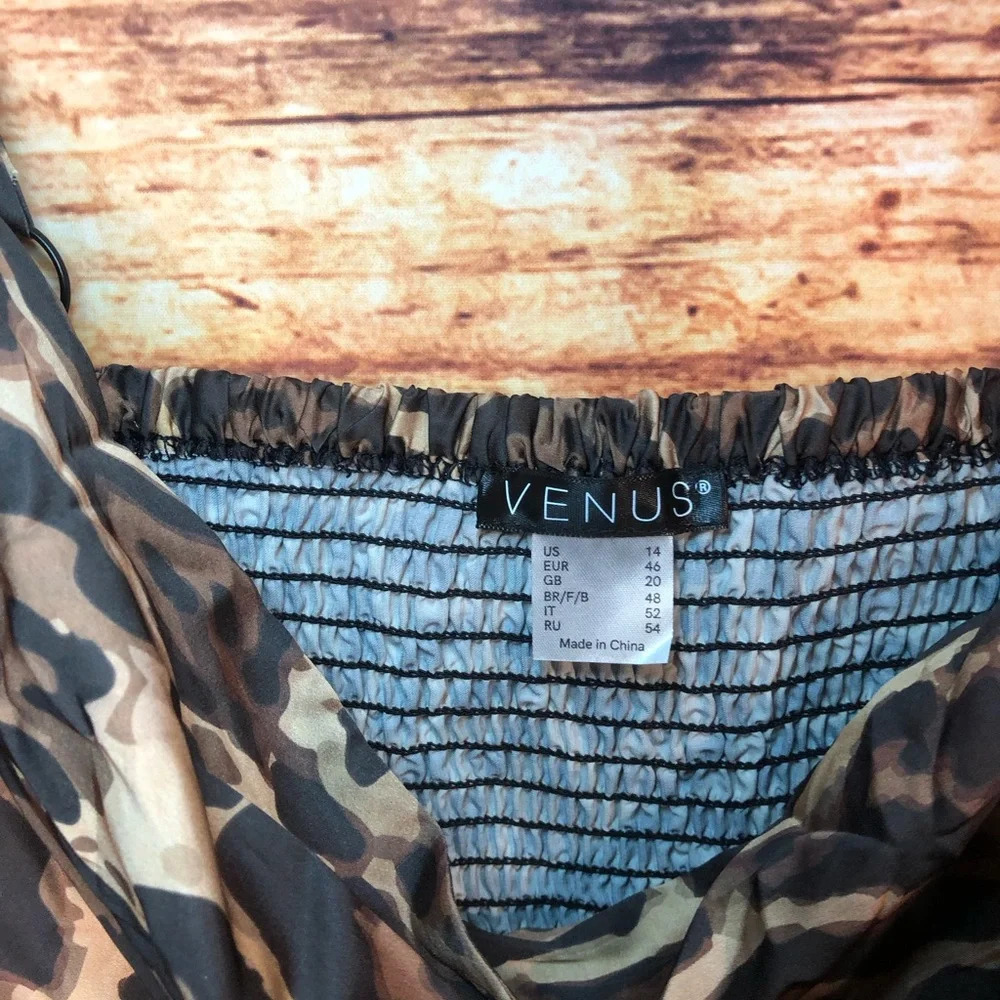 VENUS Brown and Black animal print crop top - Picture 5 of 11
